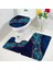 9800R-3 Adet Set 45X75CM-17.7X29.5IN Soyut Mavi Mermer Banyo Paspasları 3 Adet Set Yaratıcı Altın Çizgi Geometrik Flanel Halı Banyo Dekor Halı Kaymaz Tuvalet Kapağı Mat (Yurt Dışından) 2