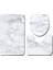 Y181009-C001 50X80 cm Zeegle 3 Adet Banyo Paspas Seti Mermer Desen Banyo Halıları Kaymaz Banyo Paspas Ayaklı Halı U-Şekilli Tuvalet Halısı Banyo Halısı (Yurt Dışından) 1