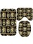 D 50X80CM 3pcs Lüks Siyah Altın Yunan Anahtar Menderes Sınır Banyo Halı Seti Modern Geometrik Süslü Banyo Kapı Mat Tuvalet Zemin Halı Dekor Için (Yurt Dışından) 4
