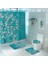 4PCS-375 Klasik Çiçek Banyo Paspas Kaymaz Mikrofiber Banyo Paspas ve Duş Perde Seti Banyo Halısı Tuvalet Banyo Halı Paspas (Yurt Dışından) 1