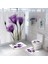 4PCS-268 Resim Olarak Göster Çiçek Banyo Paspası ve Duş Perdesi Seti Kancalı Duş Perdesi Banyo Halıları Kaymaz Banyo Halısı Tuvalet Ayak Pedi Banyo Paspası (Yurt Dışından) 1