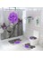 4PCS-268 Resim Olarak Göster Çiçek Banyo Paspası ve Duş Perdesi Seti Kancalı Duş Perdesi Banyo Halıları Kaymaz Banyo Halısı Tuvalet Ayak Pedi Banyo Paspası (Yurt Dışından) 2