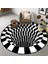 P3 3D Vortex Görsel Yanılsama Halı Baskılı 3D Yatak Odası Oturma Odası Kapı Mat Optik Yanılsama Alan Kilim Halı Zemin Kafes Halı Pedi (Yurt Dışından) 4