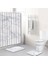 Stil 1 Büyük Boy Zeegle Mermer Desen Banyo Paspası Duş Perdesi Seti Kaymaz Ayaklı Halı Kapak Tuvalet Kapağı Banyo Paspası Duş Perdesi ile (Yurt Dışından) 1