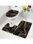9223AC-3PCS Set 40X60CM-15.7X23.6IN Zümrüt Yeşili Mermer Banyo Paspas Seti Altın Çizgi Siyah Dokulu Desen Modern Geometrik Banyo Dekor Kaymaz Halı Tuvalet Kapağı Kapağı (Yurt Dışından) 5