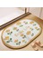 Q 60 x 90 cm Emici Diyatomlu Toprak Banyo Paspasları Buket Desen Oval Hızlı Kuruyan Yıkanabilir Banyo Halıları Kauçuk Kaymaz Destekli Yarım Daire (Yurt Dışından) 1