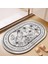 Q 60 x 90 cm Emici Diyatomlu Toprak Banyo Paspasları Buket Desen Oval Hızlı Kuruyan Yıkanabilir Banyo Halıları Kauçuk Kaymaz Destekli Yarım Daire (Yurt Dışından) 3