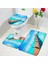 537ZF-3 Adet Set 60X40CM-23.6X15.7IN Okyanus Plaj Banyo Paspas Seti Palmiye Yaprakları Köprü Tekne Kuş Hawaii Doğa Manzara Banyo Halı Kapı Kilim Kaymaz Tuvalet Kapağı Mat (Yurt Dışından) 3