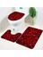 9711AE-3PCS Set 45X75CM Gül Çiçek Banyo Paspas Seti Kırmızı Taze Çiçek Tarlaları ve Bahçe Tesisi Kaymaz Tuvalet Kapağı Ayak Halı Paspas Banyo Aksesuar Seti (Yurt Dışından) 5