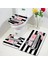 804X-3PCS Set 75X45CM-29.5X17.7IN Moda Parfüm Banyo Paspasları Setleri Çiçekler Siyah ve Beyaz Çizgili Kapı Kilim Kadın Kızlar Ev Banyo Dekor Flanel Tuvalet Kapağı Mat (Yurt Dışından) 2