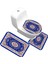 05 Banyo Paspas 3 Parça Set Klasik Desen Tuvalet Kapağı Ayak Pedi Kaymaz Emici Banyo Kapısı Paspası Flanel Yumuşak Bathr Halı Halı (Yurt Dışından) 4