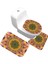 05 Banyo Paspas 3 Parça Set Klasik Desen Tuvalet Kapağı Ayak Pedi Kaymaz Emici Banyo Kapısı Paspası Flanel Yumuşak Bathr Halı Halı (Yurt Dışından) 5