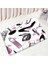 DD-2398X 75X45CM-29.5X17.7IN Moda Parfüm Banyo Paspasları Setleri Çiçekler Siyah ve Beyaz Çizgili Kapı Halı Kadın Kızlar Ev Banyo Dekor Flanel Tuvalet Kapağı Mat (Yurt Dışından) 1