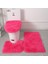 Katı Fuşya Seti 3 Adet/takım Peluş Banyo Paspas Yumuşak Kabartmak Duş Halısı Kaymaz Banyo Halıları Halı Banyo Aksesuarları Tuvalet Kapağı Kapağı (Yurt Dışından) 1