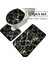 Gri Set Flanel Tuvalet Tuvalet Paspas Banyo Halı Baskı Şerit Bronzlaştırıcı Kaymaz Mat Emici Ayak Pedi Banyo Banyo Aksesuarları (Yurt Dışından) 5