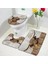 84AH-3PCS Set 60X40CM-23.6X15.7IN Çiftlik Hayvanı Yayla Inek Kapı Paspasları Kahverengi Sığır Çim Retro Ahşap Pazen Banyo Paspas Ev Odası Mutfak Banyo Dekor Kaymaz Halı (Yurt Dışından) 1