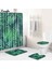 Duş PERDESI-B051 Yeşil Bitki Banyo Paspas ve Duş Perdesi Seti Banyo Dekor Halı Emici Yapraklar Baskılı Tuvalet Mat Kilim Flanel Ayak Mat Seti (Yurt Dışından) 3