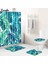 Duş PERDESI-B051 Yeşil Bitki Banyo Paspas ve Duş Perdesi Seti Banyo Dekor Halı Emici Yapraklar Baskılı Tuvalet Mat Kilim Flanel Ayak Mat Seti (Yurt Dışından) 4