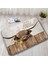 84AH-3PCS Set 60X40CM-23.6X15.7IN Çiftlik Hayvanı Yayla Inek Kapı Paspasları Kahverengi Sığır Çim Retro Ahşap Pazen Banyo Paspas Ev Odası Mutfak Banyo Dekor Kaymaz Halı (Yurt Dışından) 3
