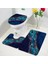 9800R-3PCS Set 45X75CM-17.7X29.5IN Zümrüt Yeşili Mermer Banyo Paspas Seti Altın Çizgi Siyah Dokulu Desen Modern Geometrik Banyo Dekor Kaymaz Halı Tuvalet Kapağı Kapağı (Yurt Dışından) 1