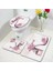804X-3PCS Set 60X40CM-23.6X15.7IN Moda Parfüm Banyo Paspasları Setleri Çiçekler Siyah ve Beyaz Çizgili Kapı Kilim Kadın Kızlar Ev Banyo Dekor Flanel Tuvalet Kapağı Mat (Yurt Dışından) 1