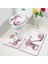 804X-3PCS Set 60X40CM-23.6X15.7IN Moda Parfüm Banyo Paspasları Setleri Çiçekler Siyah ve Beyaz Çizgili Kapı Kilim Kadın Kızlar Ev Banyo Dekor Flanel Tuvalet Kapağı Mat (Yurt Dışından) 4
