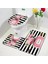 136CY-3PCS Set 45X75CM-17.7X29.5IN Çiçek Parfüm Banyo Paspasları Setleri Kelebek Pembe Çiçek Siyah Beyaz Çizgili Baskı Kapı Kilim Banyo Dekor Kaymaz Tuvalet Kapağı Mat (Yurt Dışından) 2