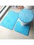 Blue-3pcs 3'lü Set Banyo Banyo Paspas Seti Tuvalet Yumuşak Kaymaz 2pcs Banyo Paspas Banyo Halısı Duş Halı Seti Tuvalet Kapağı Kapağı Paspaslar (Yurt Dışından) 1