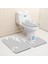 Çiçek 09 3 Adet Zeegle Çiçek Baskılı 3 Adet/takım Tuvalet Banyo Paspaslar Için Kaymaz Paspaslar Banyo Emici Banyo Halısı Için Flanel Halı (Yurt Dışından) 1