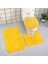 Sarı 37X40 50X40 50X80CM 3 Adet/takım Renkli Banyo Paspas Seti Flanel Duş Halıları Kaymaz Tuvalet Halıları Banyo Paspas Tuvalet Kapağı Kapak Seti Paspaslar 50X80CM (Yurt Dışından) 1