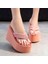 Pembe Fiyonk 11CM 40 (Taban 25CM) Yaz Yeni Kore Tarzı Moda 11 cm Süper Yüksek Topuklu Takozlar Platformu Kesme Kadın Parmak Arası Terlik Bayanlar Plaj Terlik (Yurt Dışından) 5
