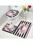 DD-62611J-1 75X45CM-29.5X17.7IN Moda Parfüm Banyo Paspasları Setleri Çiçekler Siyah ve Beyaz Çizgili Kapı Halı Kadın Kızlar Ev Banyo Dekor Flanel Tuvalet Kapağı Mat (Yurt Dışından) 3