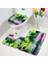 2291G-3PCS Set 60X40CM-23.6X15.7IN Yeşil Bambu Zen Banyo Paspasları Seti Orkide Lotus Masaj Taşı Asya Spa Kapı Pedi Modern Banyo Dekor Kaymaz Halı Tuvalet Kapağı Mat (Yurt Dışından) 1