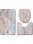 Y181009-C002 50X80 cm Zeegle 3 Adet Banyo Paspas Seti Mermer Desen Banyo Halıları Kaymaz Banyo Paspas Ayaklı Halı U-Şekilli Tuvalet Halısı Banyo Halısı (Yurt Dışından) 1