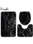 Y181009-C002 50X80 cm Zeegle 3 Adet Banyo Paspas Seti Mermer Desen Banyo Halıları Kaymaz Banyo Paspas Ayaklı Halı U-Şekilli Tuvalet Halısı Banyo Halısı (Yurt Dışından) 3
