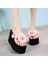 Çiçek Pembe 11CM 36 (Taban 23CM) Yaz Yeni Kore Tarzı Moda 11 cm Süper Yüksek Topuklu Takozlar Platform Kesme Kadın Parmak Arası Terlik Bayanlar Plaj Terlik (Yurt Dışından) 1