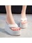 Çiçek Pembe 11CM 36 (Taban 23CM) Yaz Yeni Kore Tarzı Moda 11 cm Süper Yüksek Topuklu Takozlar Platform Kesme Kadın Parmak Arası Terlik Bayanlar Plaj Terlik (Yurt Dışından) 4