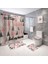 Duş PERDESI-1067 Gösterildiği Gibi Ekose Baskılı Banyo Halı Kilimler Banyo Paspası ve Su Geçirmez Duş Perdesi Seti Hafızalı Köpük Klozet Kapağı Mat Ayak Paspasları (Yurt Dışından) 3