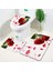 8081AE-3PCS Set 45X75CM Gül Çiçek Banyo Paspas Seti Kırmızı Taze Çiçek Tarlaları ve Bahçe Tesisi Kaymaz Tuvalet Kapağı Ayak Halı Paspas Banyo Aksesuar Seti (Yurt Dışından) 3