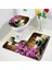 8679J-3PCS Set 45X75CM-17.7X29.5IN Mor Orkide Zen Banyo Paspasları Setleri Beyaz Mum Siyah Masaj Taşı Asya Spa Modern Kapı Kilim Ev Banyo Dekor Tuvalet Kapağı Mat (Yurt Dışından) 1