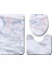 Y181009-C006 50X80 cm Zeegle 3 Adet Banyo Paspas Seti Mermer Desen Banyo Halıları Kaymaz Banyo Paspas Ayaklı Halı U-Şekilli Tuvalet Halısı Banyo Halısı (Yurt Dışından) 1
