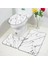 4AA-3PCS Set 45X75CM-17.7X29.5IN Soyut Geometrik Banyo Paspas Seti Mavi Yeşil Kahverengi Yaratıcı Dalga Desenli Mermer Halı Banyo Dekor Halı Kaymaz Tuvalet Kapağı Paspasları (Yurt Dışından) 1