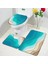4AA-3PCS Set 45X75CM-17.7X29.5IN Soyut Geometrik Banyo Paspas Seti Mavi Yeşil Kahverengi Yaratıcı Dalga Desenli Mermer Halı Banyo Dekor Halı Kaymaz Tuvalet Kapağı Paspasları (Yurt Dışından) 2