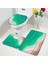 4AA-3PCS Set 45X75CM-17.7X29.5IN Soyut Geometrik Banyo Paspas Seti Mavi Yeşil Kahverengi Yaratıcı Dalga Desenli Mermer Halı Banyo Dekor Halı Kaymaz Tuvalet Kapağı Paspasları (Yurt Dışından) 3