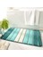 Azure 40X60CM Basit Çizgili Mikrofiber Banyo Paspası Emici ve Çabuk Kuruyan Ayak Mat Süper Yumuşak Akın Banyo Halısı Tpr Kaymaz Giriş Paspası (Yurt Dışından) 1
