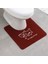 Kırmızı 50X50 cm Kaymaz U Şekilli Tuvalet Halıları Ayak Pedi 50*50 cm Banyo Banyo Paspas Yıkanabilir Tuvalet Halı Wc Mat Duş Odası Zemin Halı Mat 1 Adet (Yurt Dışından) 1