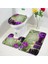 8677J-3PCS Set 45X75CM-17.7X29.5IN Mor Orkide Zen Banyo Paspasları Setleri Beyaz Mum Siyah Masaj Taşı Asya Spa Modern Kapı Kilim Ev Banyo Dekor Tuvalet Kapağı Mat (Yurt Dışından) 1