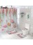 Duş PERDESI-1038 Gösterildiği Gibi Flamingo Baskı Banyo Paspası ve Duş Perdesi Su Emici Banyo Halısı Kilim Ev Dekor Tuvalet Mat Kaymaz Zemin Halı Seti (Yurt Dışından) 3