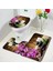 1864YY-3 Adet Set 75X45CM-29.5X17.7IN Yeşil Bambu Zen Banyo Paspas Seti Orkide Lotus Masaj Taş Asya Spa Kapı Pedi Modern Banyo Dekor Kaymaz Halı Tuvalet Kapağı Mat (Yurt Dışından) 5