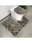 Pembe 2 Adet Kabarık Sahte Kıllar Banyo Paspas Seti Yaldız Baskılı Banyo Halıları Tuvalet Çıtası Kaymaz Dikdörtgen Halı 50*80 U Şekli 50*40 cm (Yurt Dışından) 2
